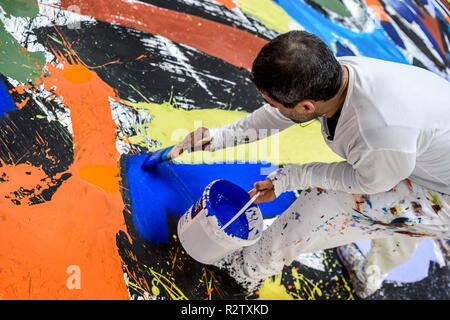 Marseille (Frankreich). 2018/06/09. Börse - CCIMP. Das Palais de la Bourse ist eine Ausstellung zu den Amerikanischen gewidmet Hosting Stockfoto