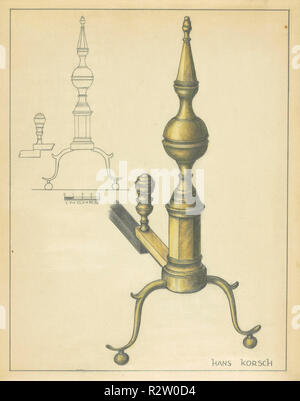 Feuerbock (ein Paar). Vom: C. 1936. Maße: gesamt: 27,9 x 22,2 cm (11 x 8 3/4 in.) Original IAD Objekt: 19 3/4" hoch. Medium: Aquarell und Graphit auf Pappe. Museum: Nationalgalerie, Washington DC. Autor: Hans Korsch. Stockfoto