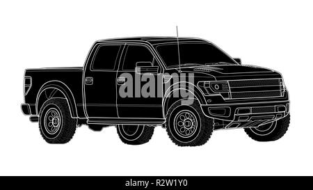 Pickup Truck vector Template isoliert auf weißem Stock Vektor