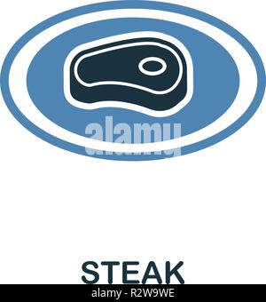 Symbol Steak. Zwei Farben design Stil von Mahlzeit icons Collection. Einfache Abbildung: steak Symbol Stock Vektor