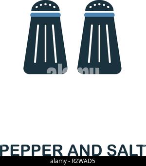 Pfeffer und Salz Symbol. Zwei Farben design Stil von Mahlzeit icons Collection. Einfache Abbildung von Pfeffer und Salz Symbol Stock Vektor