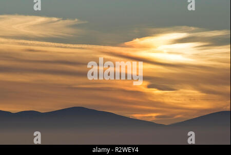 Sonnenuntergang in den Alpen Stockfoto