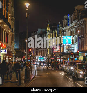 London, UK - Februar, 2019. Theater in Shaftesbury Avenue in London West End. Stockfoto