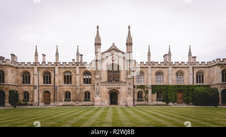 Cambridge, UK - Februar, 2019. Interne Hof des Corpus Christi College (vollständiger Name' der Hochschule von Corpus Christi und der Jungfrau Maria". Stockfoto