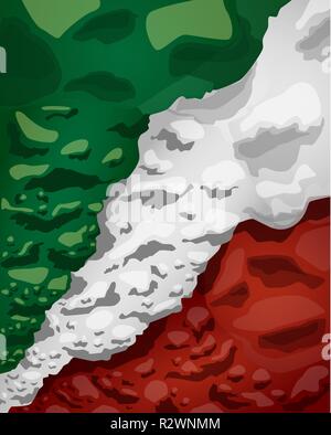 Mexikanische Flagge von Wolken aus Rauch, Vektor, Abbildung Stock Vektor