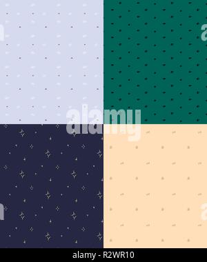Der nahtlose Muster mit Punkte und Sterne, Vektor, Abbildung Stock Vektor