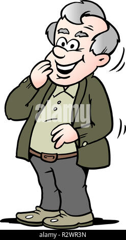 Cartoon Vector Abbildung: ein glückliches Alter Mann Stockfoto