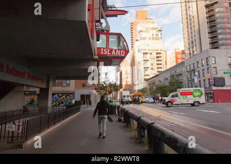 Roosevelt Island Seilbahn, New York City, Vereinigte Staaten von Amerika. Stockfoto