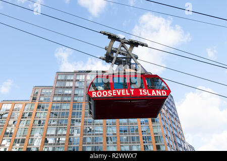 Roosevelt Island Seilbahn, New York City, Vereinigte Staaten von Amerika. Stockfoto