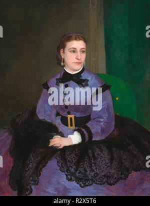 Mademoiselle Sicot. Stand: 1865. Abmessungen: Insgesamt: 116 x 89,5 cm (45 11/16 x 35 1/4 in.) gerahmt: 141 x 113,7 cm (55 1/2 x 44 3/4 in.). Medium: Öl auf Leinwand. Museum: Nationalgalerie, Washington DC. Autor: Auguste Renoir. Renoir, Pierre-Auguste. Stockfoto