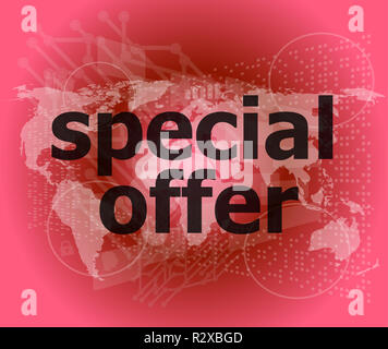 Sonderangebot-Text auf dem digitalen Bildschirm Stockfoto