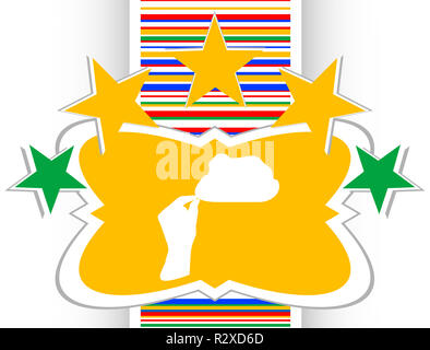 Hand und Cloud web-Taste. Wie Zeichen Stockfoto