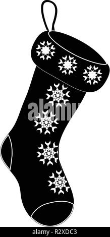 Leer Weihnachten Socke Silhouette Symbol Design. Vektor Weihnachten Abbildung auf weißem Hintergrund. Vector Illustration für Weihnachten, Silvester, Stock Vektor