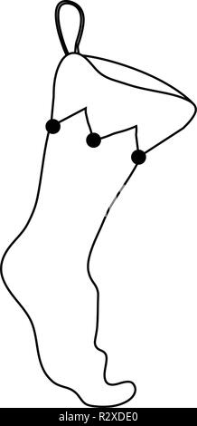 Leer Weihnachten Socke Umrisse Symbol Design. Vektor Weihnachten Abbildung auf weißem Hintergrund. Vector Illustration für Weihnachten, Ihr Stock Vektor