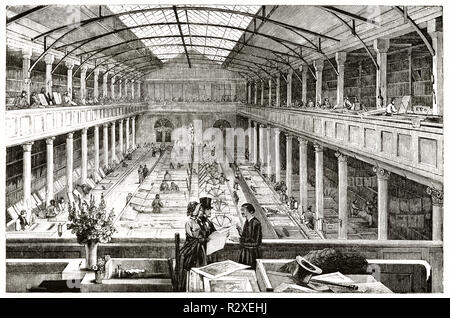 Alte Ansicht einer Lithographie Innenraum, Paris. Von unbekannter Autor, Hrsg. auf Magasin Pittoresque, Paris, 1846 Stockfoto