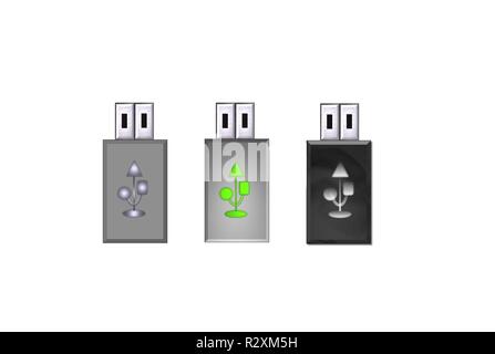 Memory Sticks Set Graphic Stockfoto