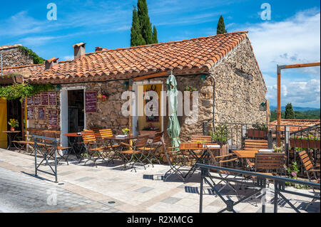 Restaurant in der Altstadt, Ramatuelle, Var, Provence-Alpes-Cote d'Azur, Frankreich, Europa Stockfoto