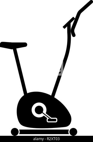 Übung Fahrrad Heimtrainer Exercycle Symbol Farbe schwarz Vektor I Stil einfach Bild Stock Vektor