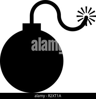 Bombe explosive militärische Alten Zeitbombe Waffe mit Feuer Spark Konzept Werbung boom Symbol Farbe schwarz Vektor I Stil einfach Bild Stock Vektor
