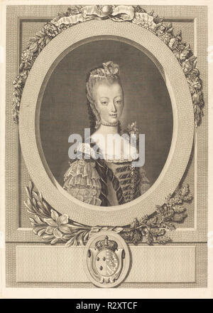 Marie-Antoinette von Frankreich. Stand: 1775. Medium: Gravur. Museum: Nationalgalerie, Washington DC. Autor: Louis-Jacques Cathelin nach Jean-Martial Fredou. Stockfoto