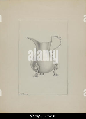 Silber Rahmtopf. Vom: C. 1937. Maße: gesamt: 29,2 x 22,5 cm (11 1/2 x 8 7/8 in.). Medium: Graphit auf Papier. Museum: Nationalgalerie, Washington DC. Autor: Hester Duany. Stockfoto