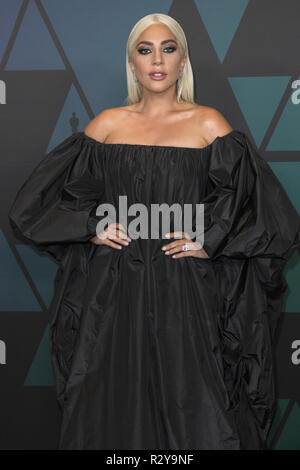 Lady Gaga nimmt an der Akademie 2018 Jahrestreffen der Gouverneure Auszeichnungen in der Ray Dolby Ballroom am Hollywood & Highland Center in Hollywood, CA, am Sonntag, den 18. November 2018. Stockfoto