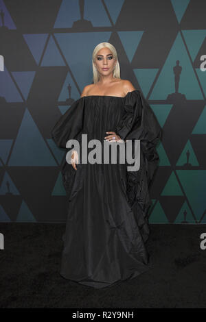 Lady Gaga nimmt an der Akademie 2018 Jahrestreffen der Gouverneure Auszeichnungen in der Ray Dolby Ballroom am Hollywood & Highland Center in Hollywood, CA, am Sonntag, den 18. November 2018. Stockfoto