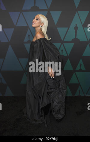 Lady Gaga nimmt an der Akademie 2018 Jahrestreffen der Gouverneure Auszeichnungen in der Ray Dolby Ballroom am Hollywood & Highland Center in Hollywood, CA, am Sonntag, den 18. November 2018. Stockfoto