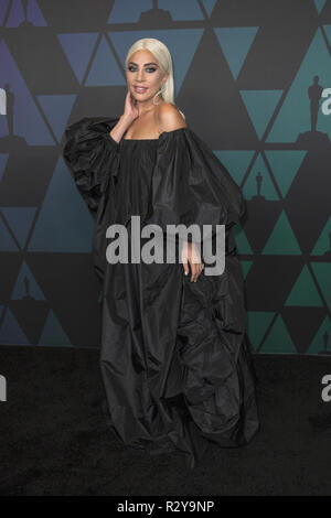 Lady Gaga nimmt an der Akademie 2018 Jahrestreffen der Gouverneure Auszeichnungen in der Ray Dolby Ballroom am Hollywood & Highland Center in Hollywood, CA, am Sonntag, den 18. November 2018. Stockfoto