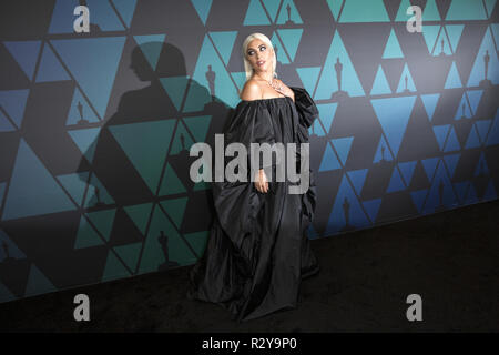 Lady Gaga nimmt an der Akademie 2018 Jahrestreffen der Gouverneure Auszeichnungen in der Ray Dolby Ballroom am Hollywood & Highland Center in Hollywood, CA, am Sonntag, den 18. November 2018. Stockfoto