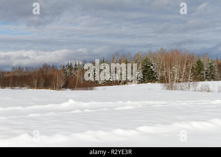 Quebec, Kanada. Schneebedeckten Feldern Stockfoto