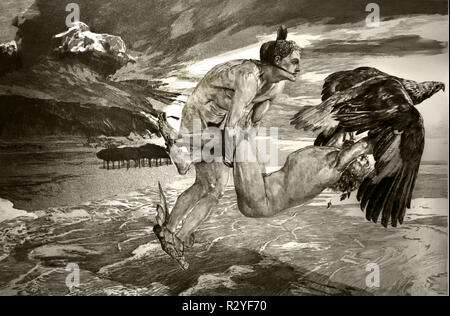 Prometheus Unbound - Brahmsphatasie Opus XXII 1894 Max Klinger 1857 - 1920 Deutsche symbolistische Maler, Bildhauer, Grafiker und Schriftsteller, 19-20., Jahrhundert, Deutschland Stockfoto