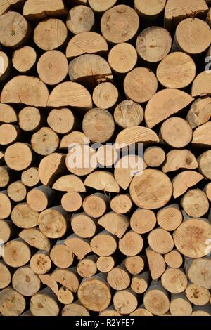 Holz auf einem Stapel bereit zum Brennen Stockfoto