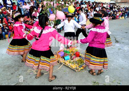 Unsha - Karneval in YUNGAY. Abteilung der Ancash. PERU Stockfoto