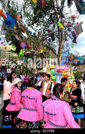 Unsha - Karneval in YUNGAY. Abteilung der Ancash. PERU Stockfoto