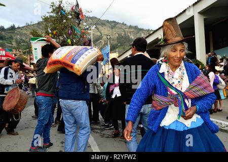 Unsha - Karneval in YUNGAY. Abteilung der Ancash. PERU Stockfoto