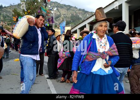 Unsha - Karneval in YUNGAY. Abteilung der Ancash. PERU Stockfoto