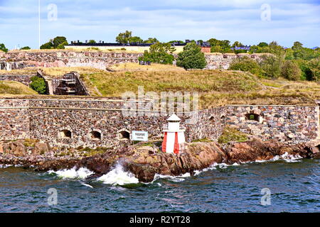 Finnische Bastionen der Festung Suomenlinna in Helsinki, Finnland Stockfoto