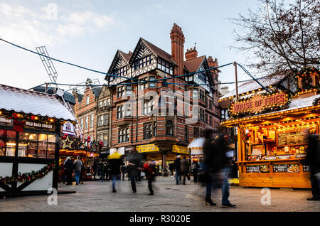 Weihnachtsmarkt in Nottingham, Großbritannien Stockfoto