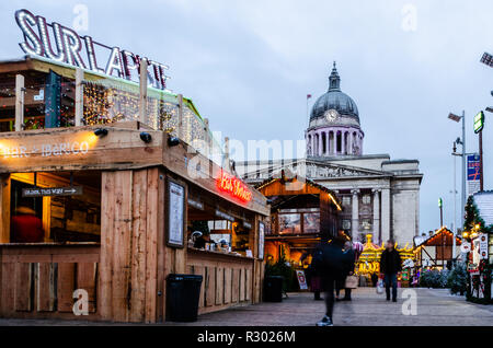 Weihnachtsmarkt in Nottingham, Großbritannien Stockfoto