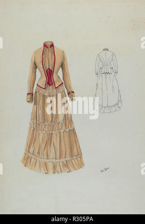 Kleid. Vom: C. 1937. Maße: gesamt: 45,5 x 33 cm (17 15/16 x 13 in.). Medium: Aquarell und Graphit auf Papier. Museum: Nationalgalerie, Washington DC. Autor: Ray-Preis. Stockfoto