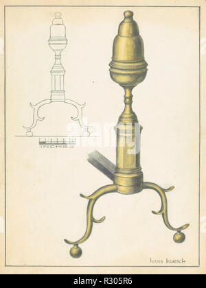 Feuerbock (ein Paar). Vom: C. 1936. Maße: gesamt: 29,3 x 22,2 cm (11 9/16 x 8 3/4 in.) Original IAD Objekt: 20 1/2' hoch. Medium: Aquarell und Graphit auf Pappe. Museum: Nationalgalerie, Washington DC. Autor: Hans Korsch. Stockfoto