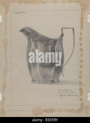 Silber Rahmtopf. Vom: C. 1936. Maße: gesamt: 27,9 x 21,7 cm (11 x 8 9/16 in.) Original IAD Objekt: 5' hoch. Medium: Graphit auf Papier. Museum: Nationalgalerie, Washington DC. Autor: Eugene Barrel. Stockfoto