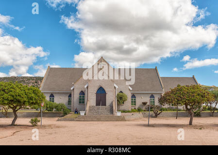 ST HELENA Bay, Südafrika, 21. August 2018: Die Niederländische Reformierte Kirche in St. Helena Bay an der Atlantik Küste Stockfoto