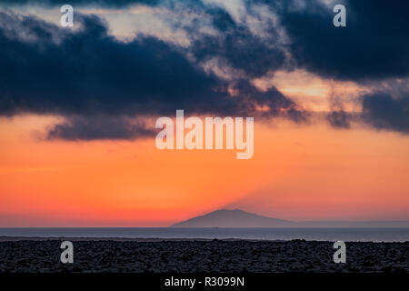 Sonnenuntergang über Snæfellsjökull Gletscher, Island Stockfoto