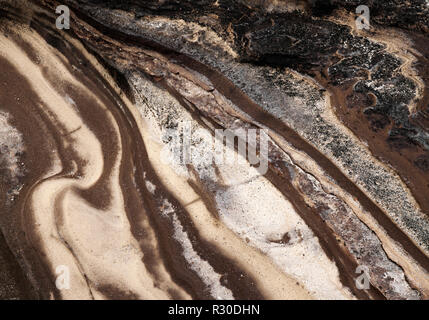 Strand Texturen, El Confital Strand am Rande von Las Palmas Stockfoto