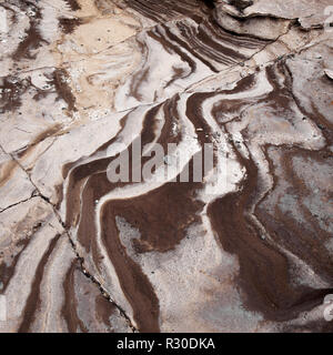 Strand Texturen, El Confital Strand am Rande von Las Palmas Stockfoto