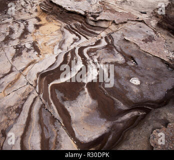 Strand Texturen, El Confital Strand am Rande von Las Palmas Stockfoto