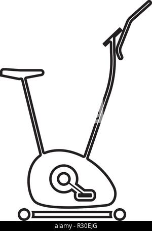 Übung Fahrrad Heimtrainer Exercycle Symbol Farbe schwarz Vektor ich Flat Style simple Image outline Stock Vektor