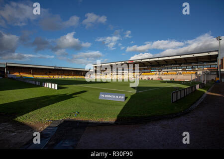 STOKE-on-Trent, Großbritannien. 11. NOVEMBER 2018. Eine allgemeine Ansicht der Vale Park Stadium vor der FA Cup Runde 1 Match zwischen Port Vale und Sunderland bei Vale Park, burslem am Sonntag, den 11. November 2018. © MI Nachrichten & Sport Ltd/Alamy Stockfoto